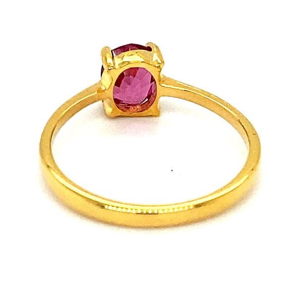 Red Spinel 1.11ct Solid 14K Yellow Gold Ring - Picture 4 of 6